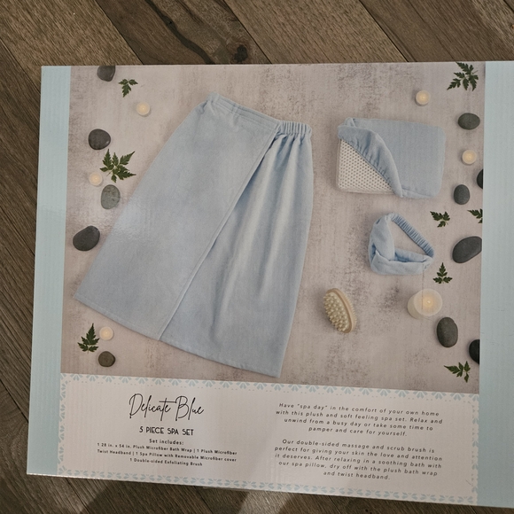 Women's Light Blue Spa Robe Set - Picture 3 of 3